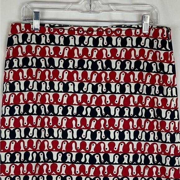 Talbots Red & Black Bold Print Career Office Feminine Skirt NWOT Size 10P - Picture 2 of 11